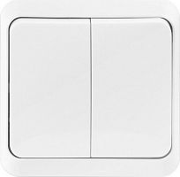 картинка выключатель SMARTBUY (SBE-03w-10-SW2-0) Юпитер, 2-клавишный, белый от магазина Tovar-RF.ru