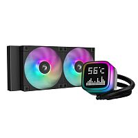 картинка кулер с водяным охлаждением deepcool lp240 argb soc-am5/am4/1200/1700/1851 черный 4-pin 38.71db al lcd 300w 1410gr ret (r-lp240-bkmsnc-g-1) от магазина Tovar-RF.ru