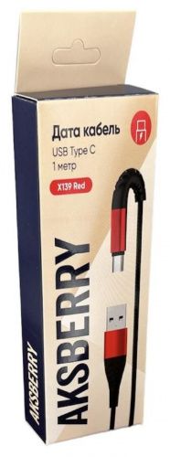 картинка кабель aksberry (6900209140016) x139 для type-c 24a красный от магазина Tovar-RF.ru