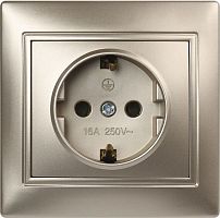 картинка розетка smartbuy (sbe-01c-16-s1-z-c) венера, 1-местная, шампань от магазина Tovar-RF.ru