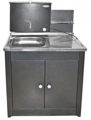 картинка Умывальник АКВАТЕКС ДУЭТ (бак антикорроз. с ЭВН+мойка нерж.) серебро от магазина Tovar-RF.ru