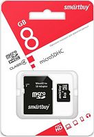 картинка карта памяти smartbuy (sb8gbsdcl4-01) microsdhc 8gb сlass4 + адаптер от магазина Tovar-RF.ru