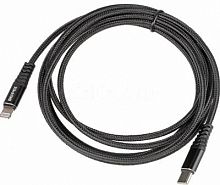 картинка  noname кабель pd quick charge, lightning (m) - usb type-c (m), 2м, в оплетке, черный от магазина Tovar-RF.ru