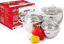 картинка Набор кастрюль LARA LR02-86 (2.0л, 3.6л, 6.1л) LARA LR02-86 (2.0л, 3.6л, 6.1л) от магазина Tovar-RF.ru