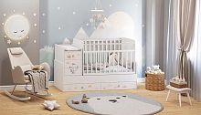 картинка мебель для новорожденных фея кровать детская 1100 слоник, белый (2 кор.) фея кровать детская фея 1100 слоник белый (2 кор.) от магазина Tovar-RF.ru