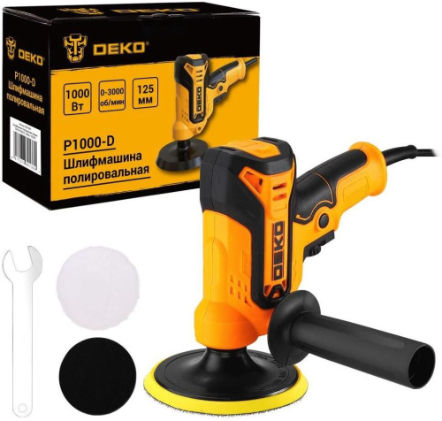 картинка Шлифмашина полировальная сетевая DEKO P1000-D 125мм, 1000Вт 083-1045 магазин Tovar-RF.ru являющийся официальным дистрибьютором в России картинка Шлифмашина полировальная сетевая DEKO P1000-D 125мм, 1000Вт 083-1045 от магазина Tovar-RF.ru