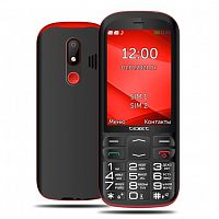 картинка texet tm-409b мобильный телефон цвет чёрный-красный от магазина Tovar-RF.ru