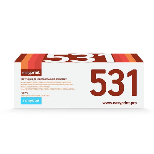 картинка easyprint cc531a/411a/381a картридж lh-531a u для hp clj cp2025/m451/m476/lbp7200cdn 718c (2900 стр.) голубой, с чипом магазин Tovar-RF.ru являющийся официальным дистрибьютором в России картинка easyprint cc531a/411a/381a картридж lh-531a u для hp clj cp2025/m451/m476/lbp7200cdn 718c (2900 стр.) голубой, с чипом от магазина Tovar-RF.ru