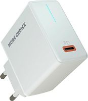 картинка сзу more choice (4610196408632) nc60 1usb-c 3.0a pd 20w быстрая зарядка white от магазина Tovar-RF.ru