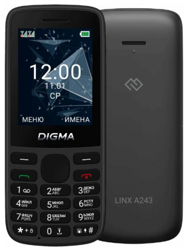 картинка телефон мобильный digma linx a243 32mb black от магазина Tovar-RF.ru