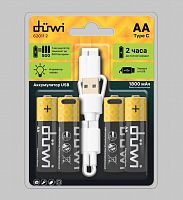 картинка Аккумуляторы и зарядные устройства DUWI 62011 2 Комплект аккумуляторов AA 4PACK Li-Ion 1.5V от магазина Tovar-RF.ru