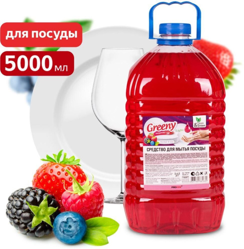 картинка Средство для мытья посуды CLEAN&GREEN CG8168 Greeny Light Лесные ягоды 5л от магазина Tovar-RF.ru