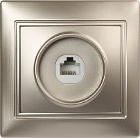 картинка розетка smartbuy (sbe-01c-s1-rj) венера, 1-местная, шампань от магазина Tovar-RF.ru