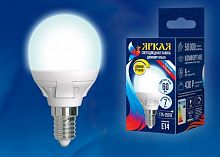 картинка Лампочки светодиодные UNIEL (UL-00004300) LED-G45 7W/4000K/E14/FR/DIM PLP01WH от магазина Tovar-RF.ru