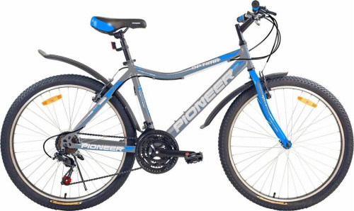 картинка велосипед pioneer optima 26"/18" gray-blue-white pioneer optima 26"/18" gray-blue-whiteот магазина Tovar-RF.ru