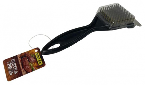 картинка щетка diolex br-002 для чистки гриля с медной щетиной и скребкомот магазина Tovar-RF.ru