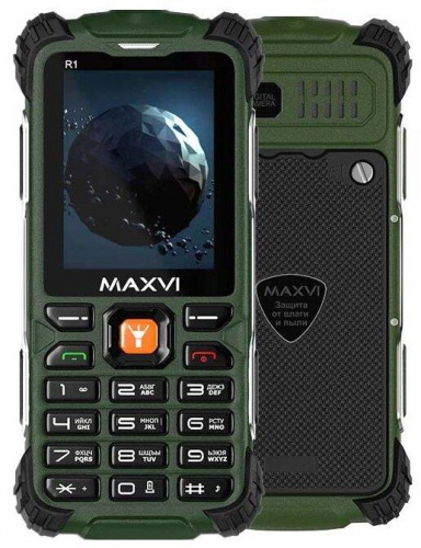 картинка телефон мобильный maxvi r1 green от магазина Tovar-RF.ru
