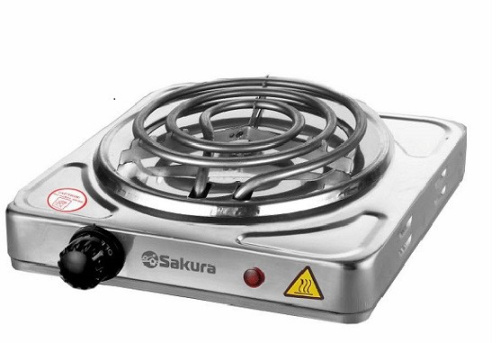 картинка плитка эл. sakura пэ-02н 1000вт 140мм 1конф/нерж.сталь от магазина Tovar-RF.ru