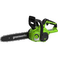 картинка GreenWorks G24CS25K2 Цепная пила аккумуляторная, 24V, 25см, c АКБ 2Ач и ЗУ [2007707UA] от магазина Tovar-RF.ru